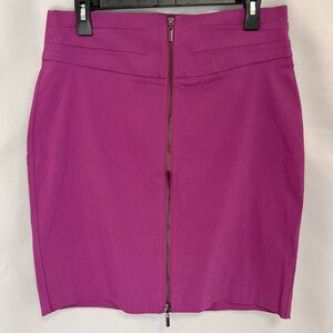 Bisou Bisou Michele Bohbot Womens Mini Pencil Skirt Purple Zipper Stretch 14